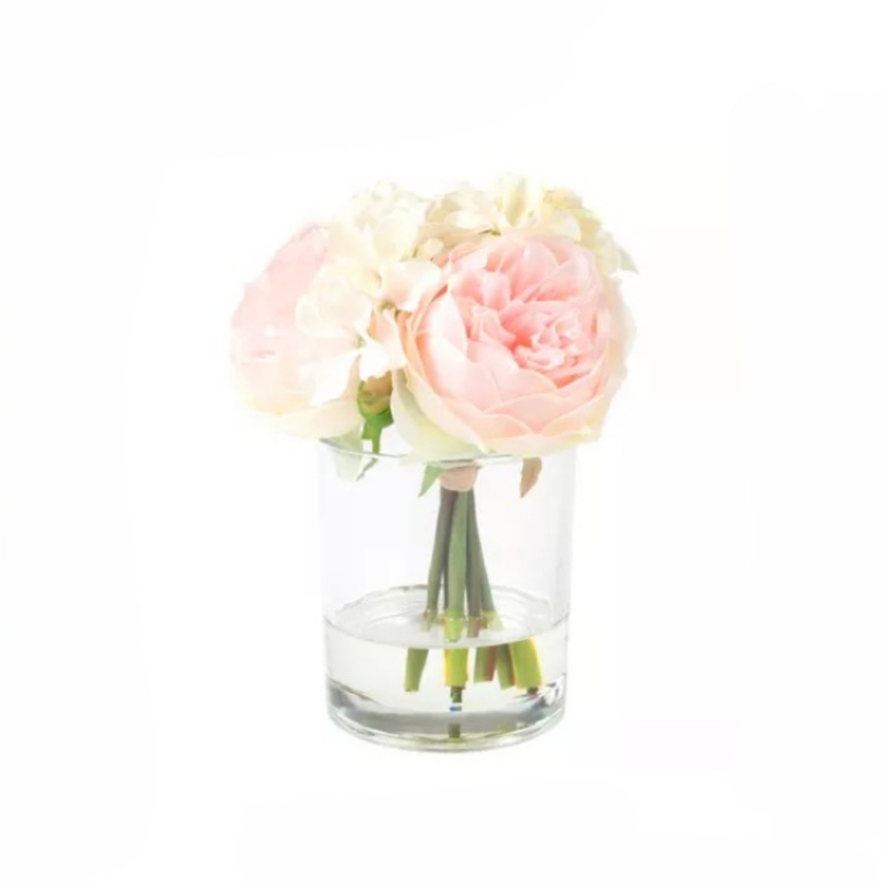 Nature Spring Rose and Hydrangea Floral Arrangement
